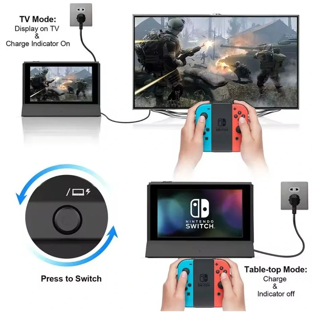 Docking Station For Nintendo Switch & OLED Model, HDMI Adapter Connect to TV New